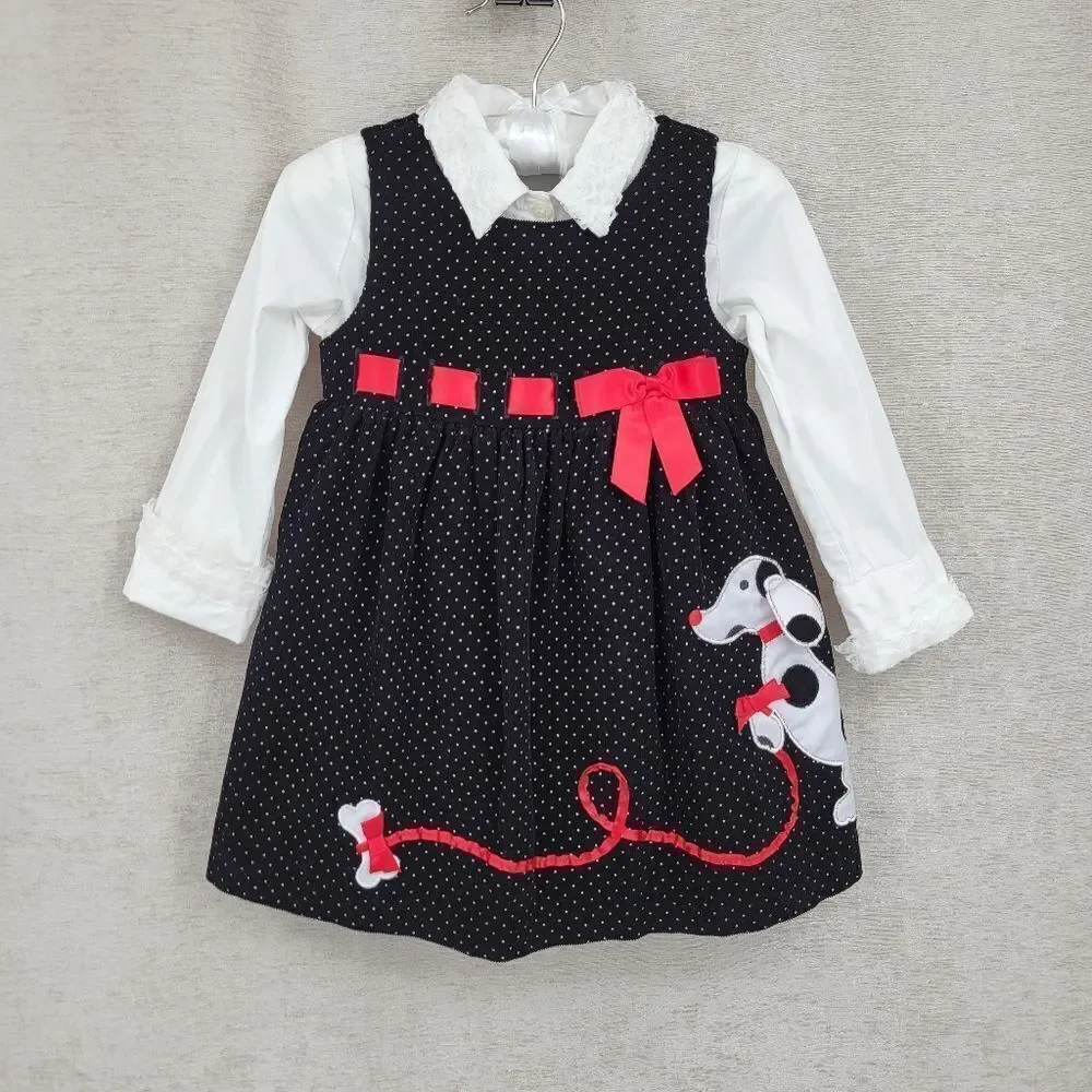 Girls Winter Fall Dress Bundle Formal Special Occasions Purple Velvet Black Cord